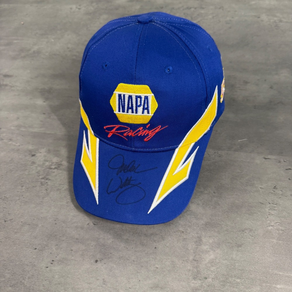 NAPA Racing Hat Blue Michael Waltrip Autograph Cap 55 Toyota NASCAR Adjustable